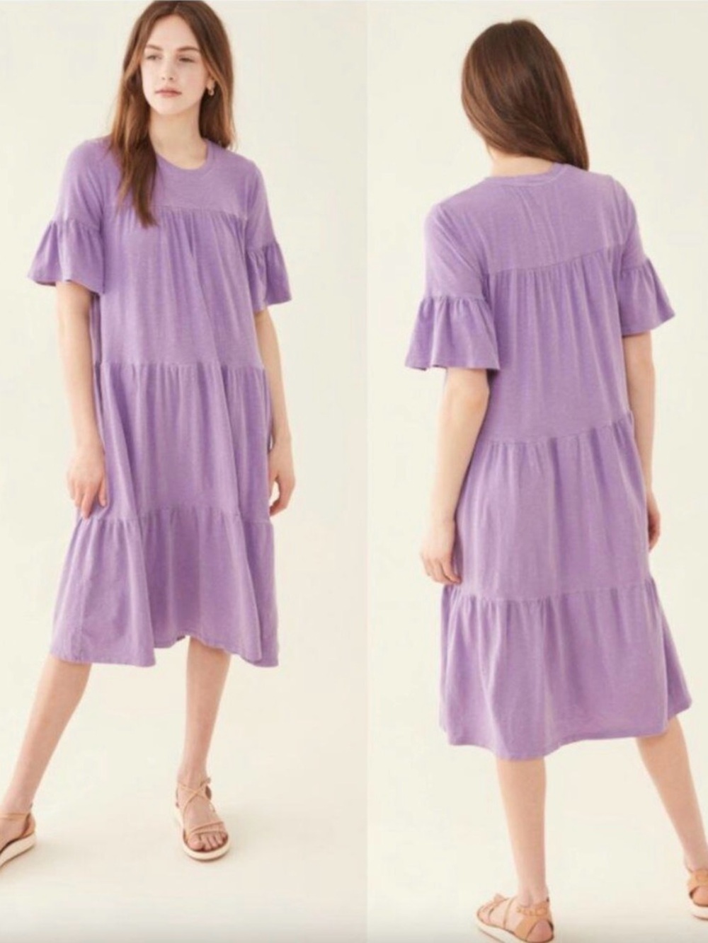 Sundry Tiered Midi Dress - Violet - Size 2 (Medium)